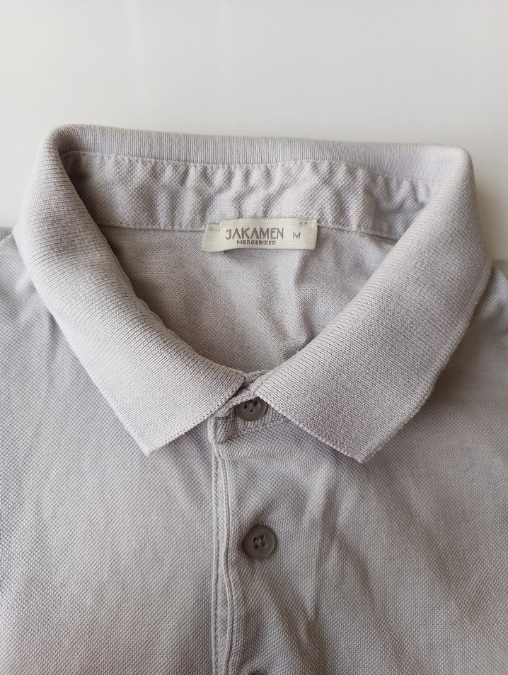 Jakamen marka Gri erkek polo yaka tişört, kısa kollu, M Beden - Görsel 3