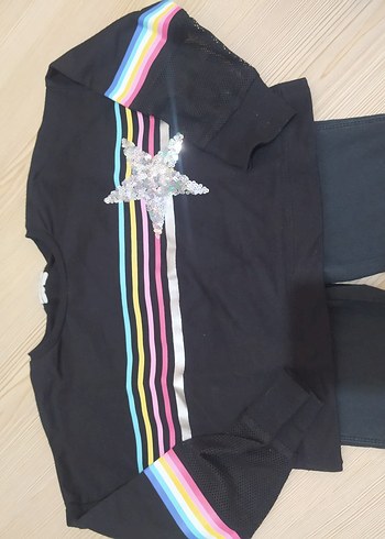 Crop üst ve tayt pantolon - Görsel 4