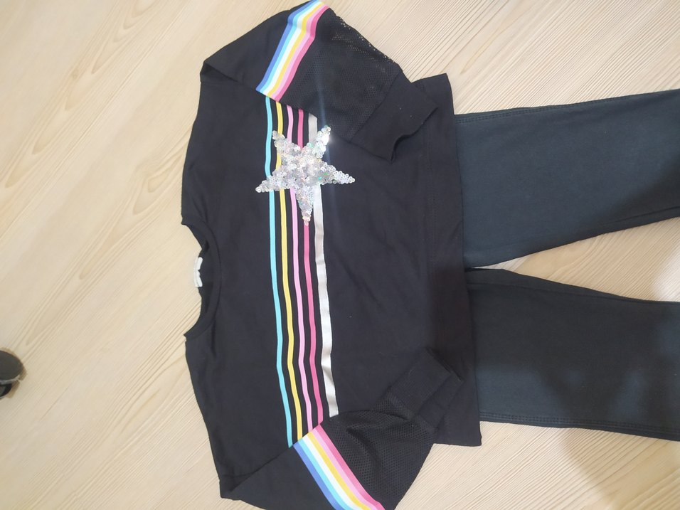 Crop üst ve tayt pantolon - Görsel 4