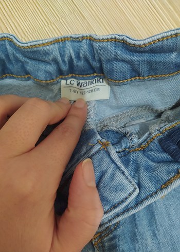 Kız Çocuk Baskılı Elastik Bel Kot Pantolon - Görsel 6