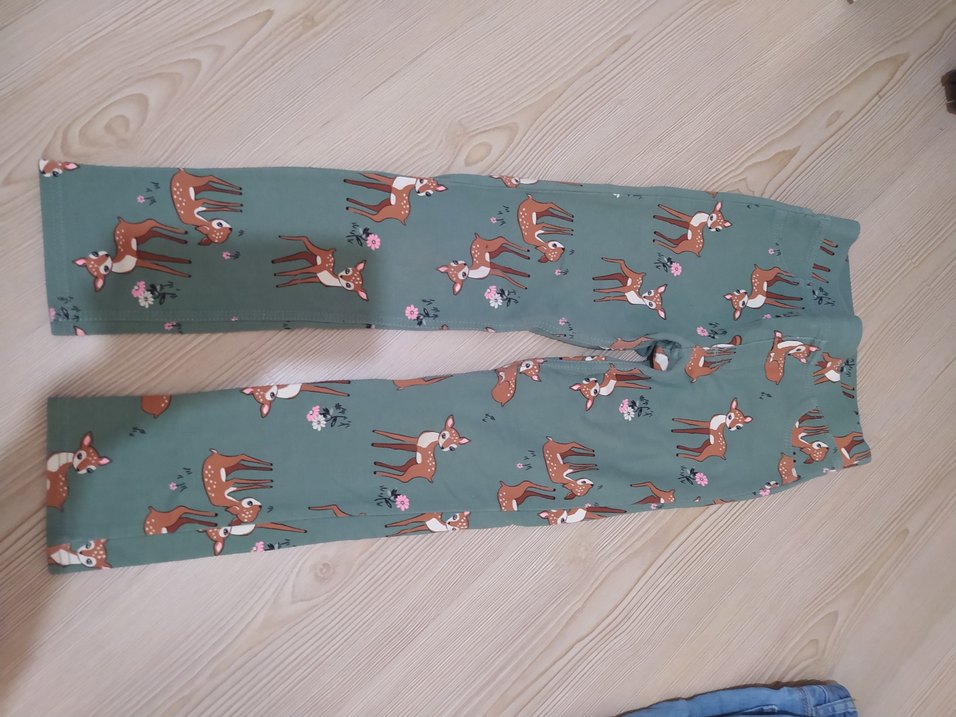 Kız Çocuk Baskılı Elastik Bel Kot Pantolon - Görsel 3