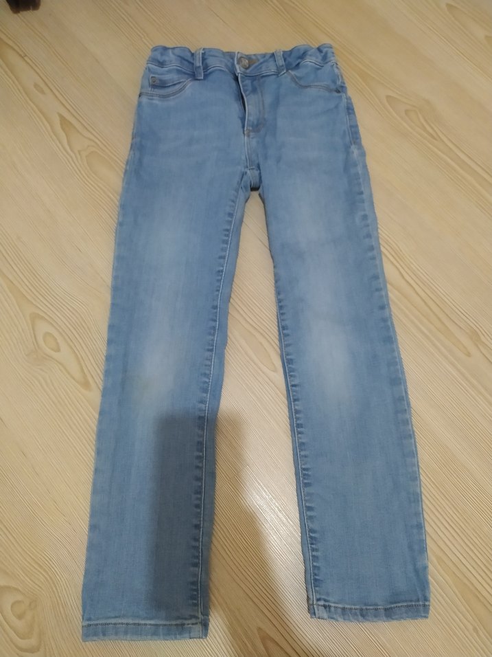 Kız Çocuk Baskılı Elastik Bel Kot Pantolon - Görsel 5