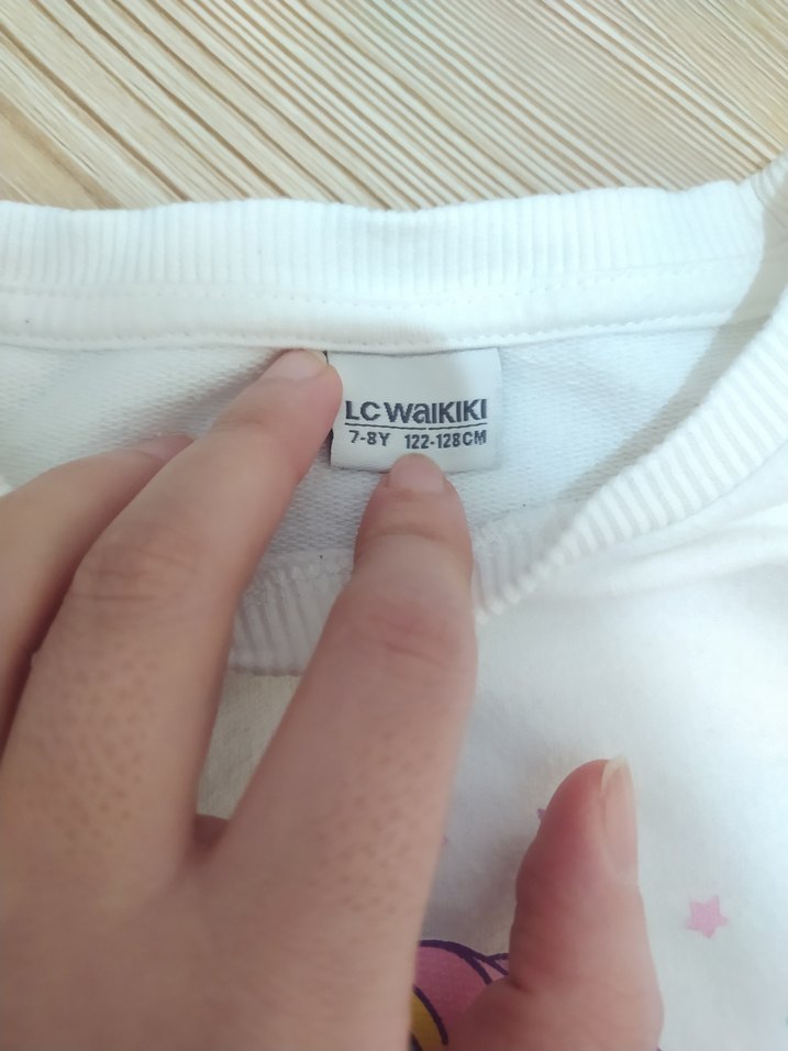 Kız Çocuk Gri Baskılı ve Pamuklu Sweatshirt - Görsel 5