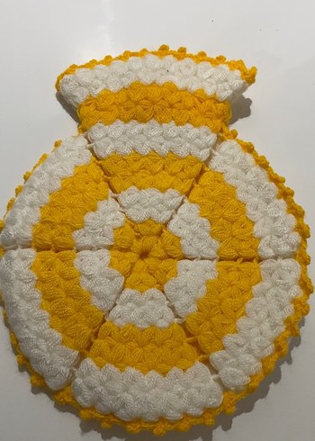 Sarı Beyaz Örgü Banyo Süngeri - Görsel 2