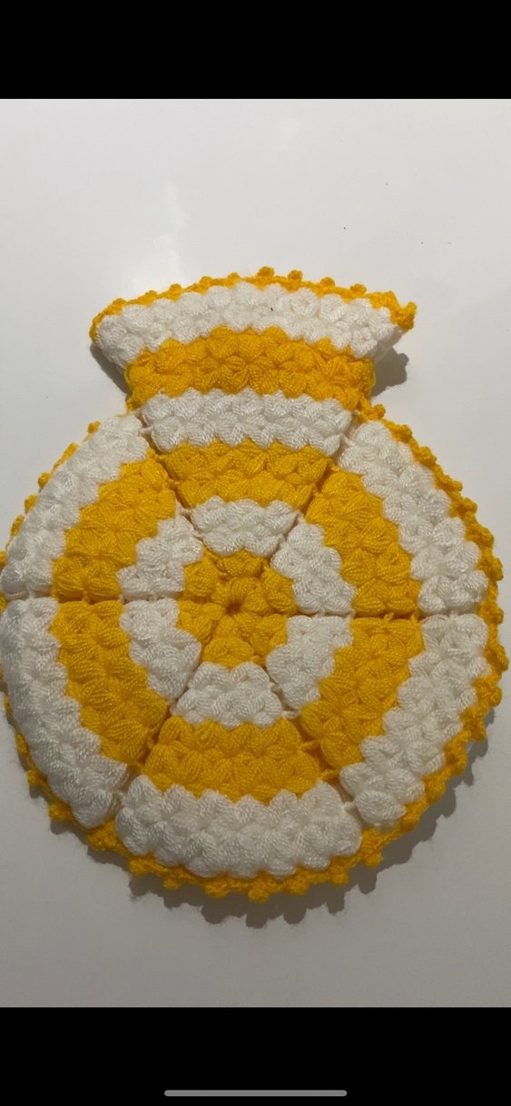 Sarı Beyaz Örgü Banyo Süngeri - Görsel 2