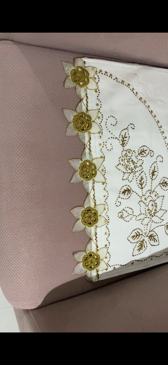 Nakışlı Beyaz Havlu - Görsel 5