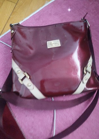 Bordo Parlak Deri Kadın Çanta - Görsel 3