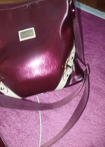 Bordo Parlak Deri Kadın Çanta - Görsel 2