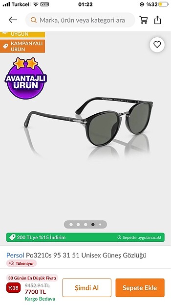 Persol Güneş Gözlüğü Unisex