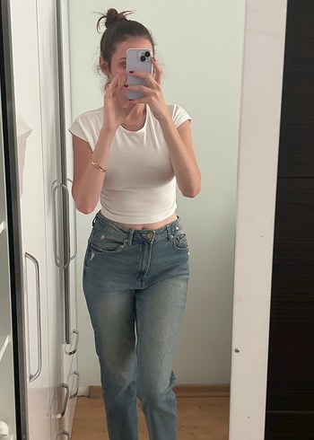 Stradivarius Kadın Mavi Jean