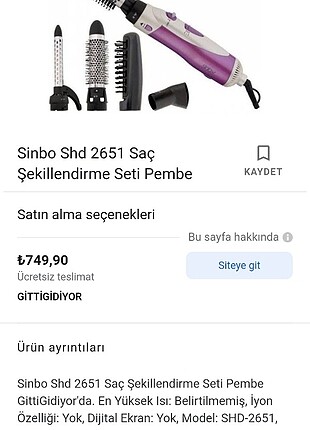 Saç şekillendirme ve kurutma makinesi