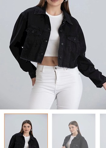 Siyah Kısa Kot Denim Ceket