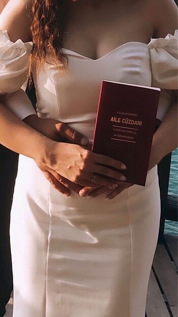 34 Beden beyaz Renk Nikah Elbisesi