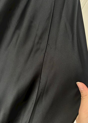 xs Beden Siyah Uzun Yüksek Yakalı Elbise