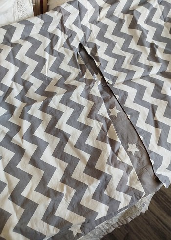 Gri Yıldız Desenli puset Örtüsü - Görsel 2