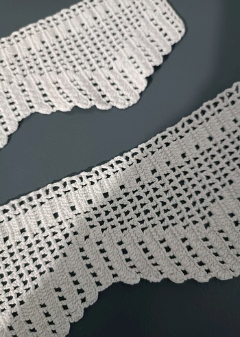 2 Adet El Örgüsü 44 cm Dantel - Görsel 2