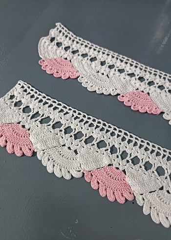 2 Adet 43 cm El Örgüsü Dantel - Görsel 2