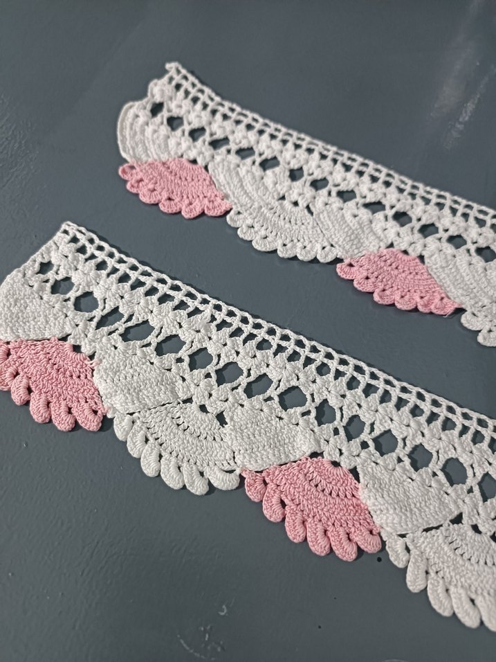 2 Adet 43 cm El Örgüsü Dantel - Görsel 2