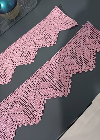 2 Adet El Örgüsü 45 cm Dantel - Görsel 3