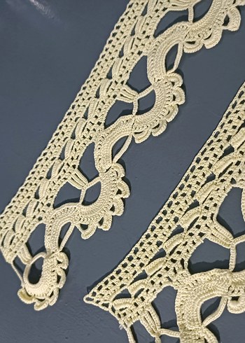 2 Adet El Örgüsü 45 cm Dantel - Görsel 3