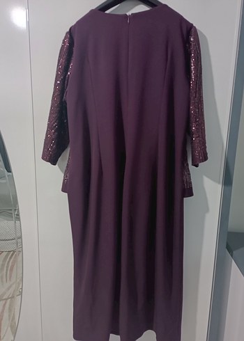 Mürdüm Renk 52 Beden Düğün Elbisesi - Görsel 2