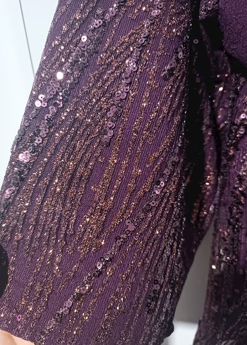 Mürdüm Renk 52 Beden Düğün Elbisesi - Görsel 6