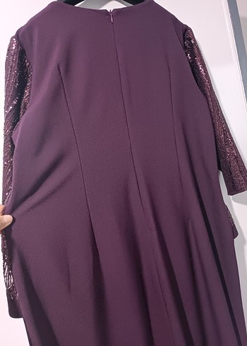 Mürdüm Renk 52 Beden Düğün Elbisesi - Görsel 7