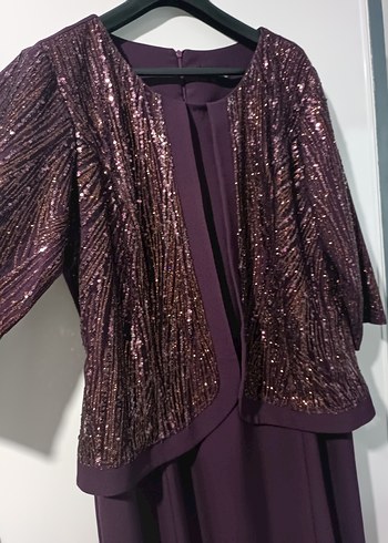 Mürdüm Renk 52 Beden Düğün Elbisesi - Görsel 3