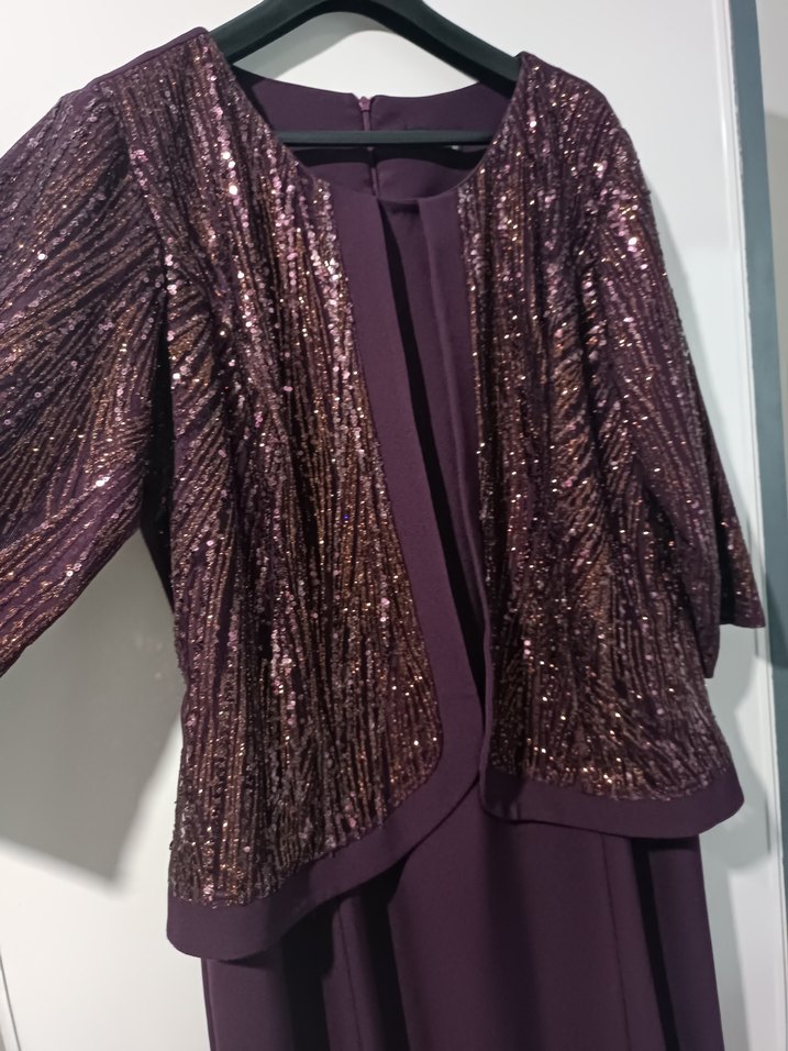 Mürdüm Renk 52 Beden Düğün Elbisesi - Görsel 3