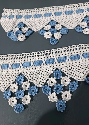 2 Adet 40 cm El Örgüsü Dantel - Görsel 3