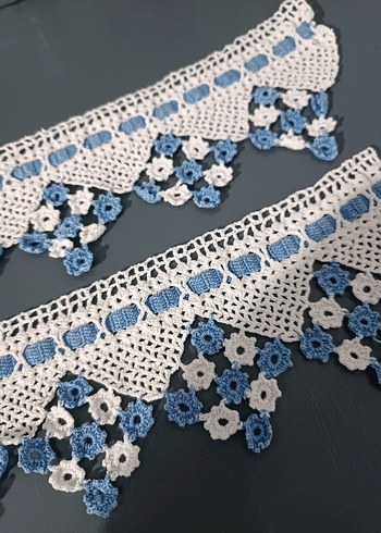 2 Adet 40 cm El Örgüsü Dantel - Görsel 2