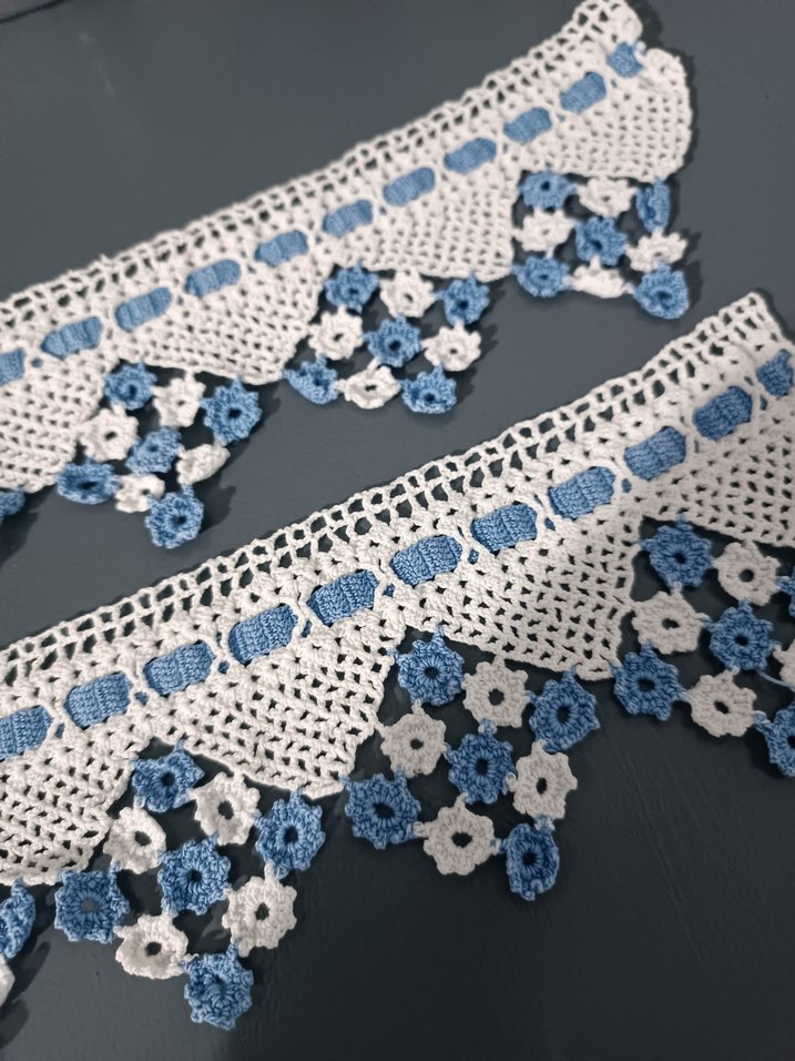 2 Adet 40 cm El Örgüsü Dantel - Görsel 2