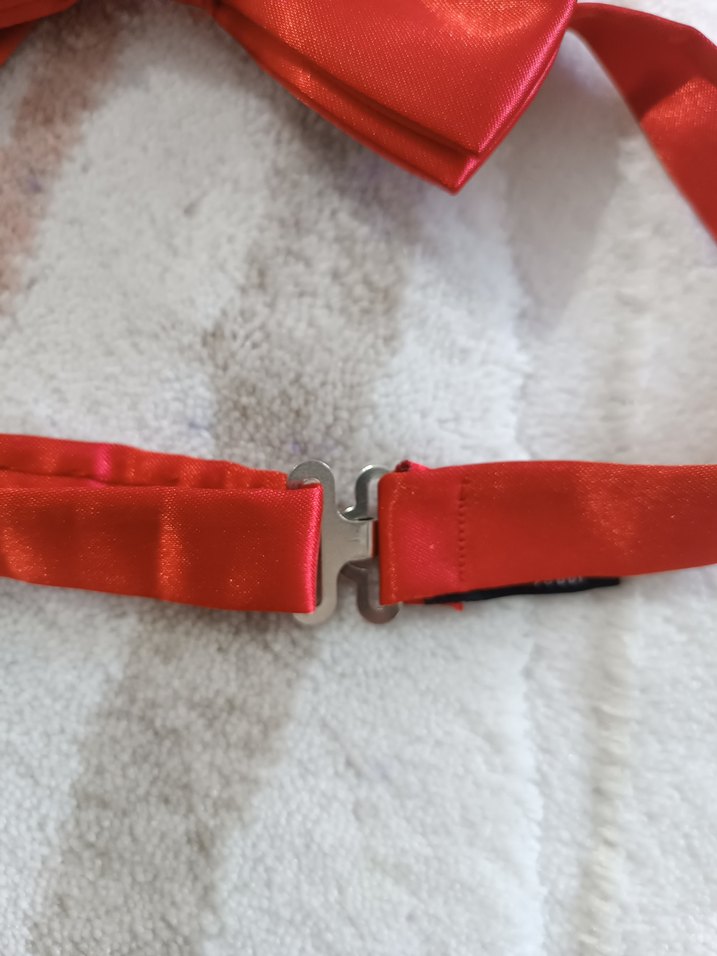 Saten Kumaş Kırmızı Çocuk Papyon - Görsel 2