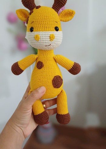 Sarı El Örgüsü Zürafa Peluş Oyuncak