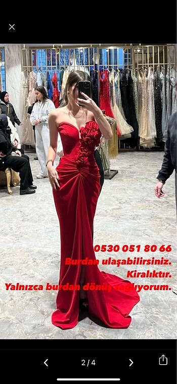 Alfabeta KIRMIZI ABİYE ELBİSE