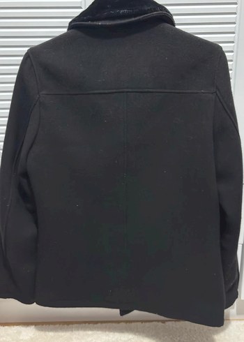 Siyah Erkek Midi Boy Düğmeli Kaban - Görsel 2