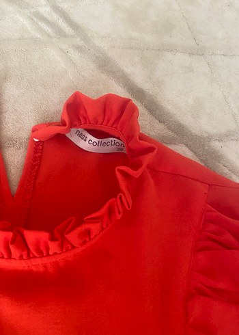 Uzun Kollu Fırfırlı Elbise - Görsel 2