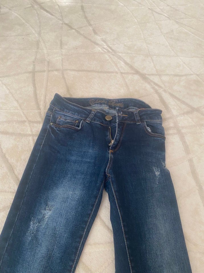 Kadın Mavi Dar Kesim Kot Pantolon - Görsel 3