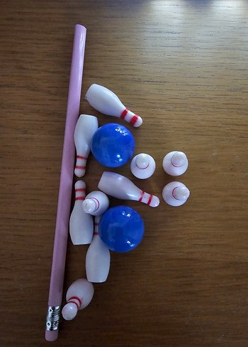 Mini bowling seti mavi toplarla - Görsel 2