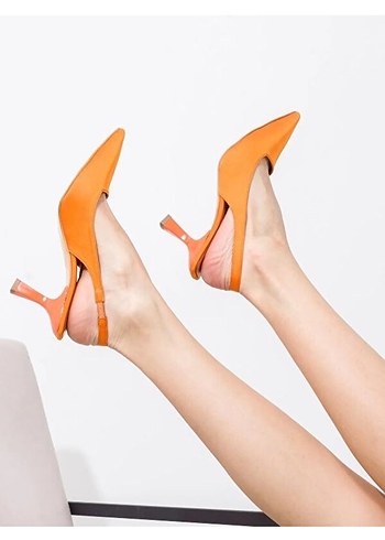 40 Beden turuncu Renk Minimalist Stiletto Topuklu Ayakkabı
