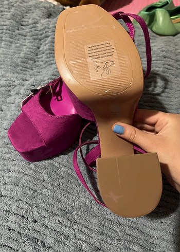 37 Beden pembe Renk Mango çapraz platform topuklu ayakmı