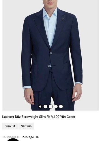Ramsey Lacivert Slim Fit %100 Yün Erkek Ceket