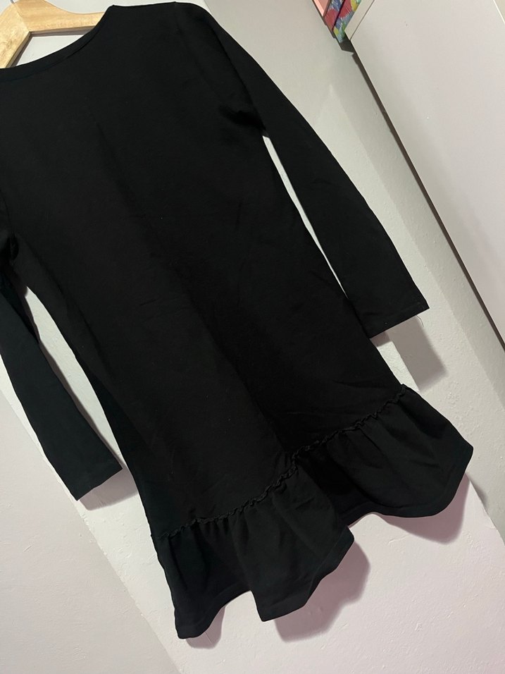 Siyah Volanlı Midi Kadın Elbise - Görsel 5