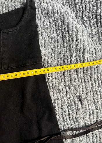 Siyah Mini Straplez Denim Tulum - Görsel 5