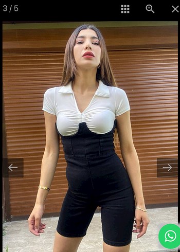 Siyah Mini Straplez Denim Tulum - Görsel 2