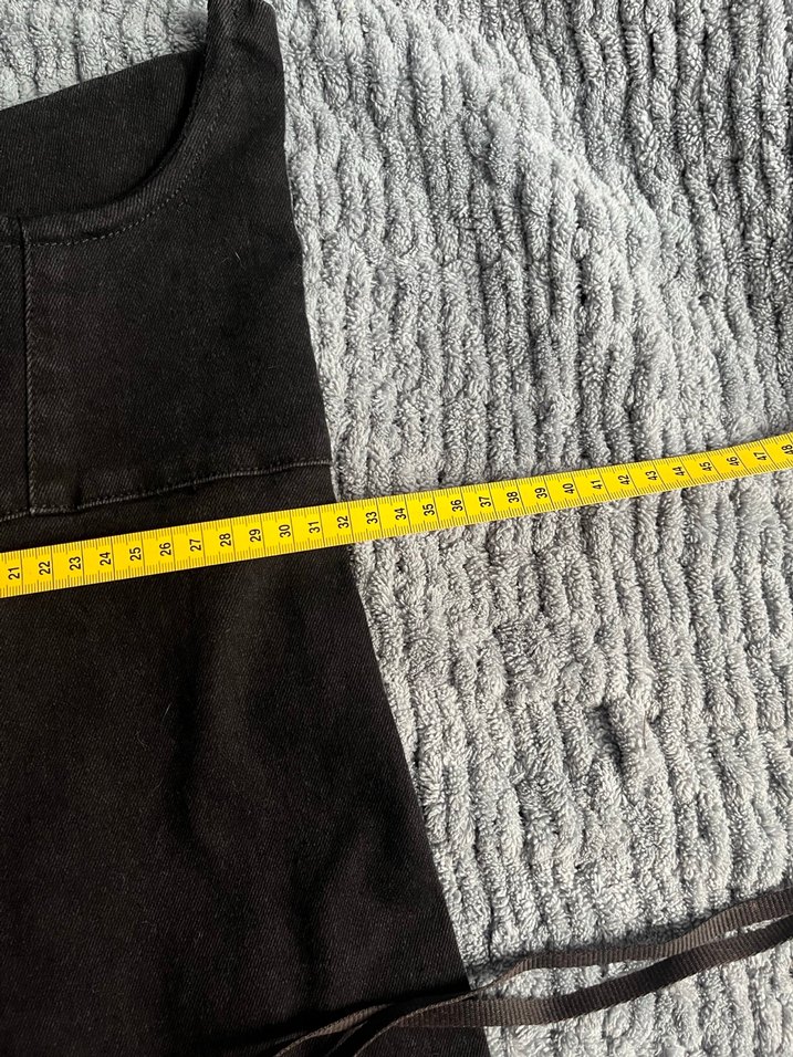 Siyah Mini Straplez Denim Tulum - Görsel 5