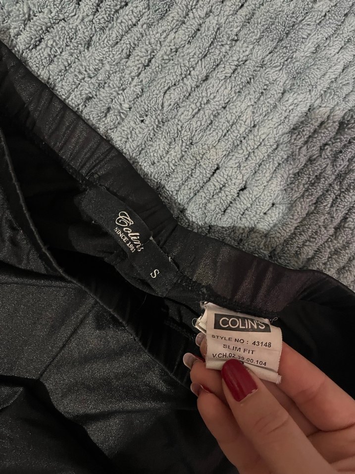 Colins Siyah Düz Kesim parlak  Tayt - Görsel 4