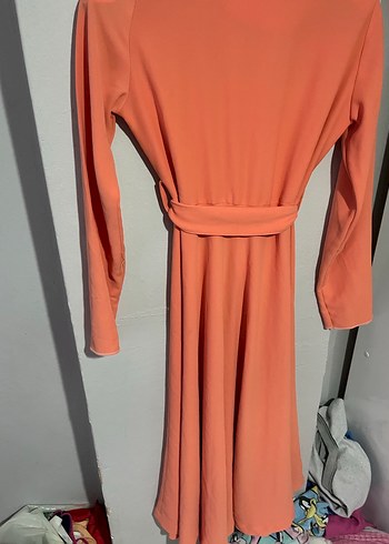 Düğmeli Uzun Kollu  Kadın Elbise - Görsel 7