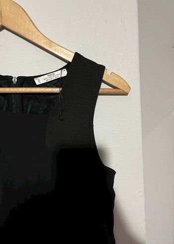 Siyah Kolsuz V Yaka Midi Elbise - Görsel 2