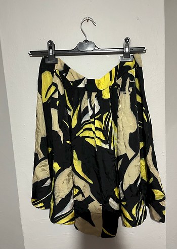 Sarı Siyah Düğmeli Mini Etek - Görsel 5